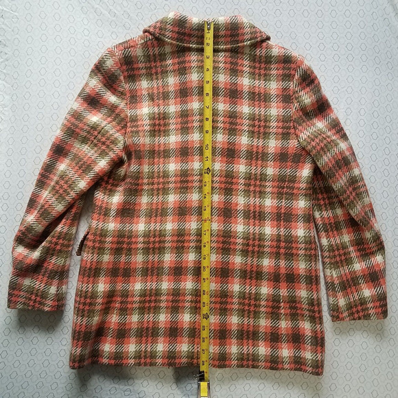 VTG Scottish Gala Forest Macneil and Moore Orange Brown Checkered Tweed Jacket - Picture 6 of 9